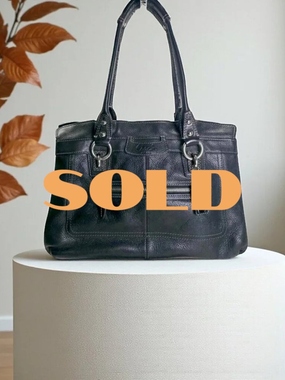 COACH Penelope Black Leather Satchel